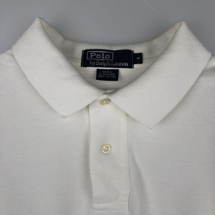 Ralph Lauren POLO by Ralph Lauren long sleeve polo shirt, men's size M cotton white type Vintage Second Hand