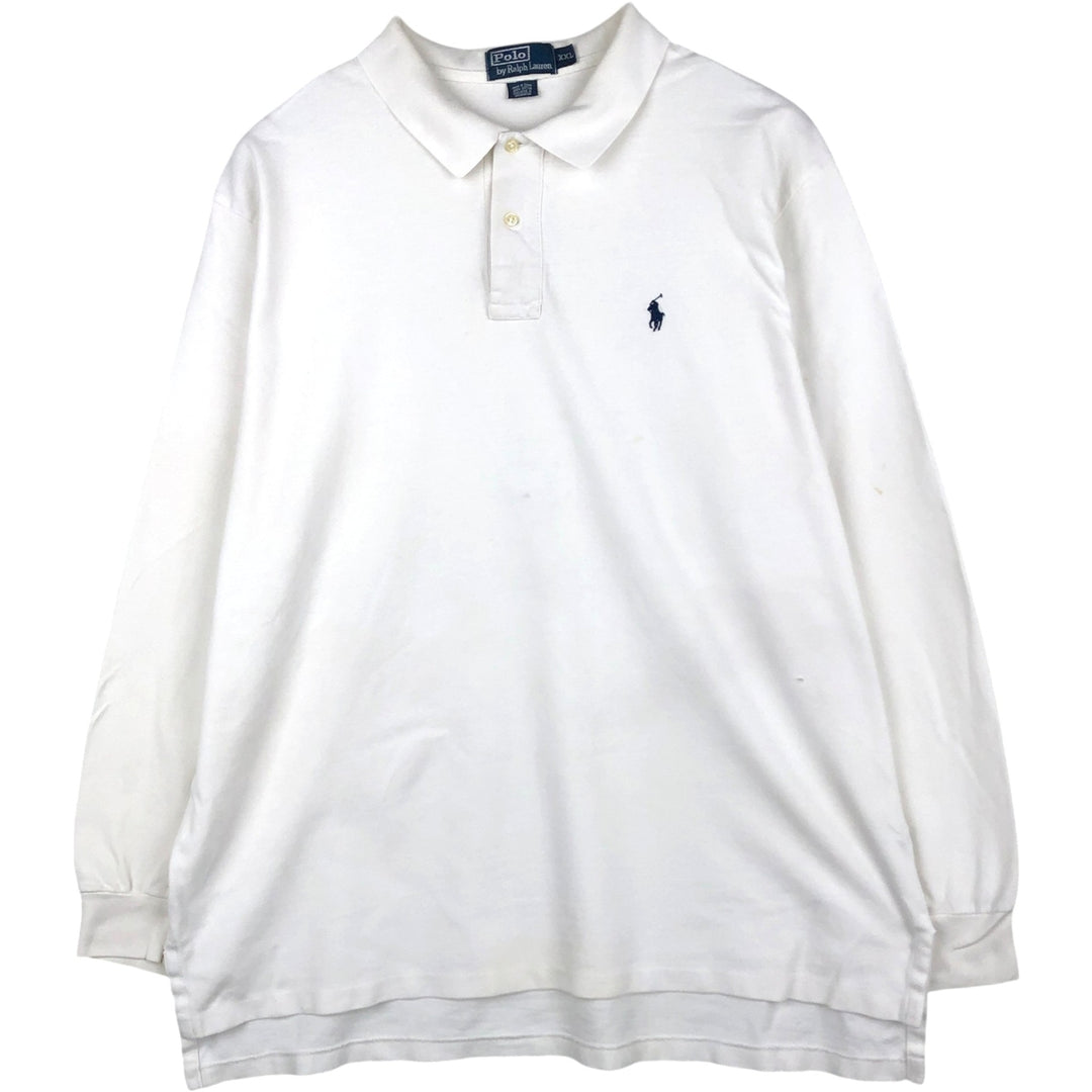 Ralph Lauren POLO by Ralph Lauren long sleeve polo shirt, men's size XXL cotton white type Vintage Second Hand