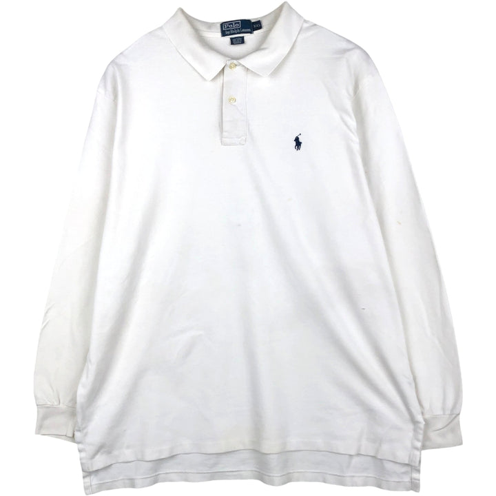 Ralph Lauren POLO by Ralph Lauren long sleeve polo shirt, men's size XXL cotton white type Vintage Second Hand