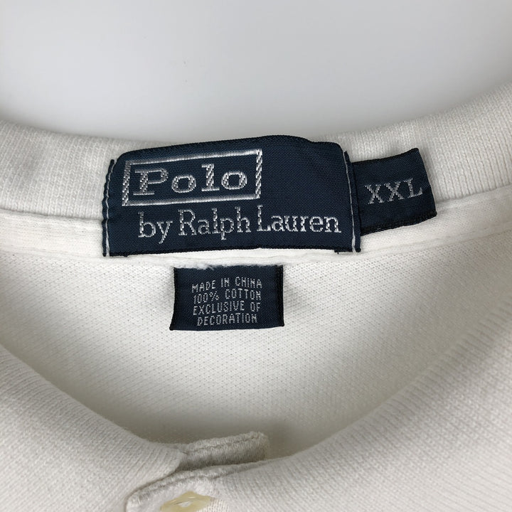 Ralph Lauren POLO by Ralph Lauren long sleeve polo shirt, men's size XXL cotton white type Vintage Second Hand