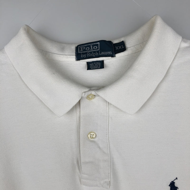 Ralph Lauren POLO by Ralph Lauren long sleeve polo shirt, men's size XXL cotton white type Vintage Second Hand