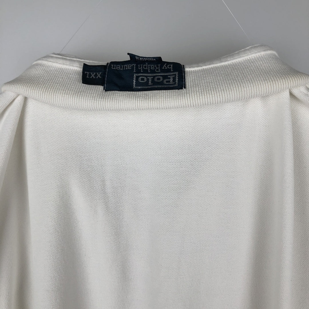 Ralph Lauren POLO by Ralph Lauren long sleeve polo shirt, men's size XXL cotton white type Vintage Second Hand