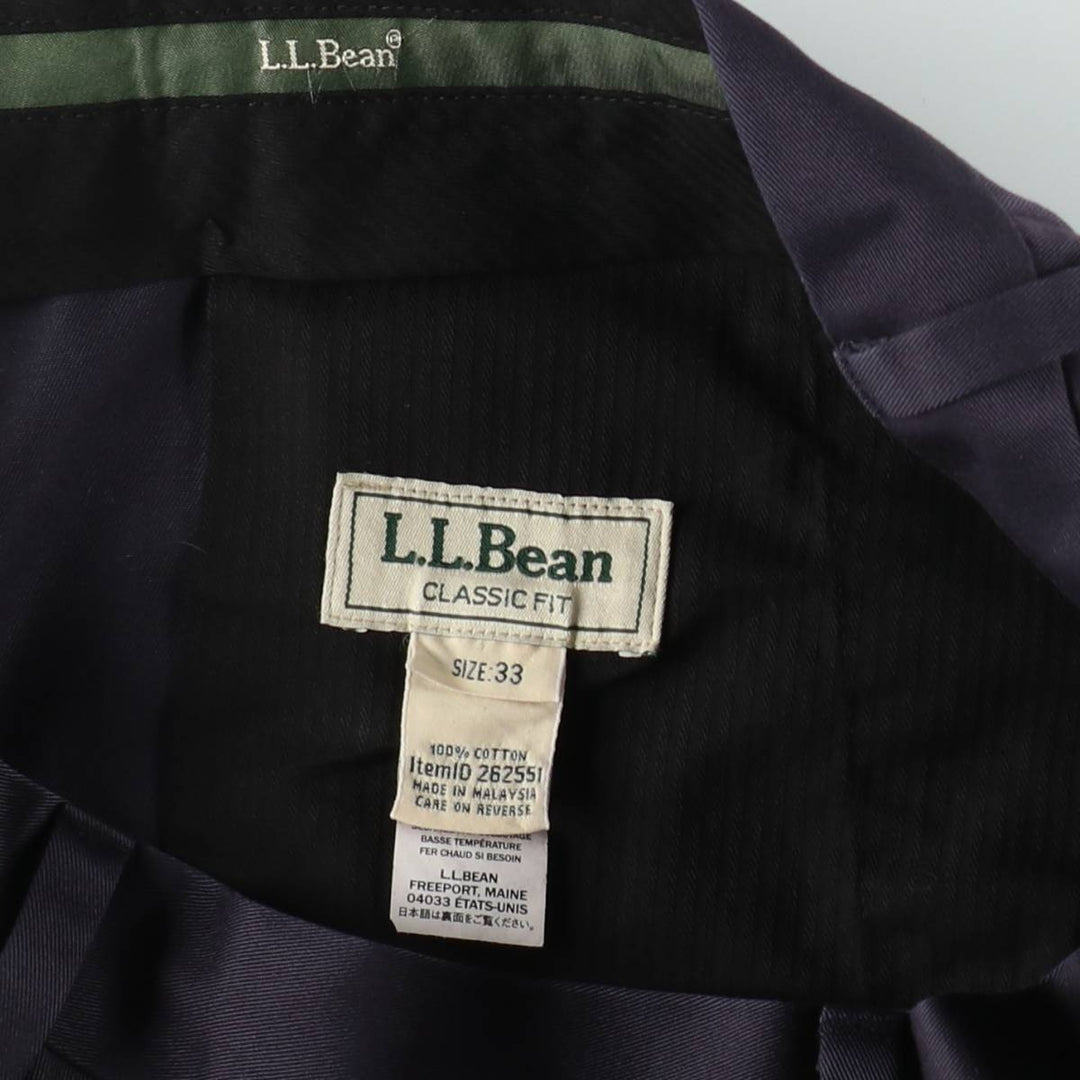 90s-00'S LLBean Classic Fit Chino Pants, Men's Size W34 (approx.) cotton navy blue type Vintage Second Hand