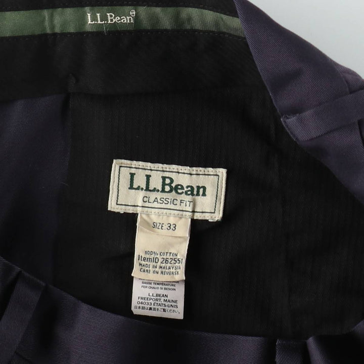 90s-00'S LLBean Classic Fit Chino Pants, Men's Size W34 (approx.) cotton navy blue type Vintage Second Hand