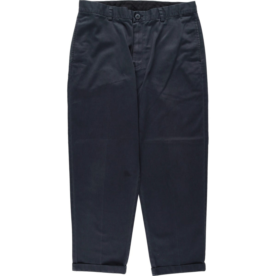 90s-00'S LLBean CLASSIC FIT Chino Pants, Men's W36 (approx.), Wide Leg, Vintage cotton navy blue type Vintage Second Hand