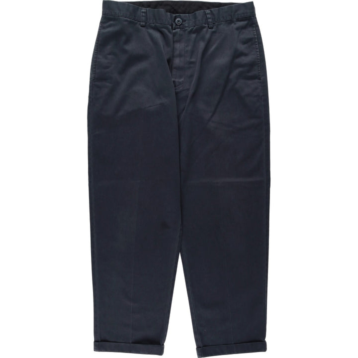 90s-00'S LLBean CLASSIC FIT Chino Pants, Men's W36 (approx.), Wide Leg, Vintage cotton navy blue type Vintage Second Hand