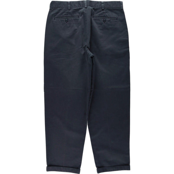 90s-00'S LLBean CLASSIC FIT Chino Pants, Men's W36 (approx.), Wide Leg, Vintage cotton navy blue type Vintage Second Hand