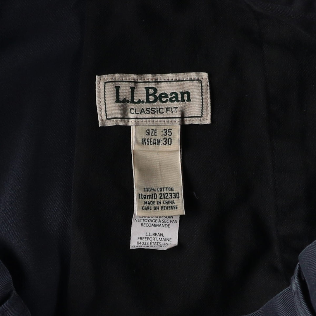 90s-00'S LLBean CLASSIC FIT Chino Pants, Men's W36 (approx.), Wide Leg, Vintage cotton navy blue type Vintage Second Hand