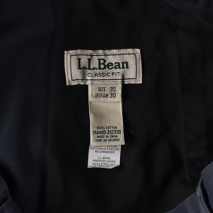 90s-00'S LLBean CLASSIC FIT Chino Pants, Men's W36 (approx.), Wide Leg, Vintage cotton navy blue type Vintage Second Hand