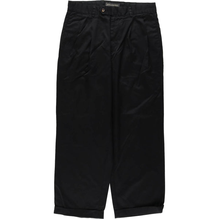 Banana Republic Two-Pleat Chino Pants, Men's Size W32 (approx.) cotton black type Vintage Second Hand