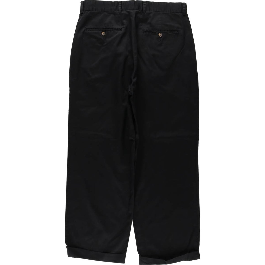 Banana Republic Two-Pleat Chino Pants, Men's Size W32 (approx.) cotton black type Vintage Second Hand
