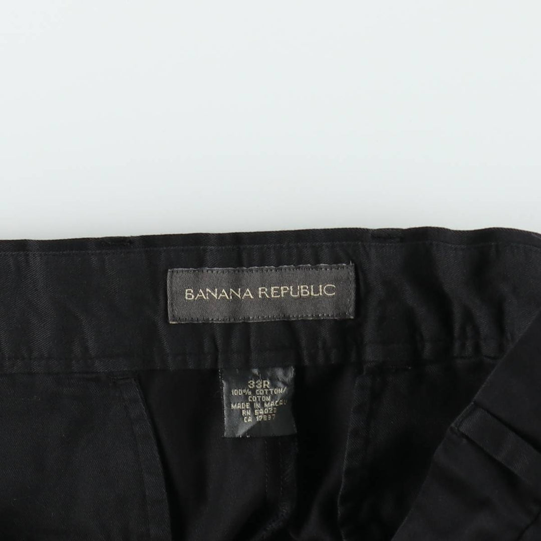 Banana Republic Two-Pleat Chino Pants, Men's Size W32 (approx.) cotton black type Vintage Second Hand