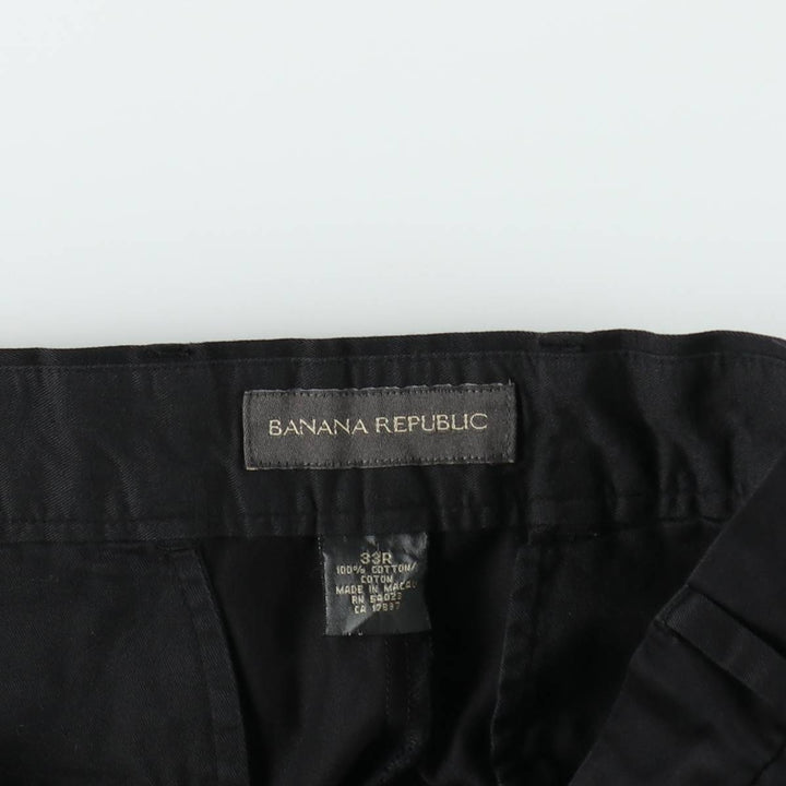 Banana Republic Two-Pleat Chino Pants, Men's Size W32 (approx.) cotton black type Vintage Second Hand