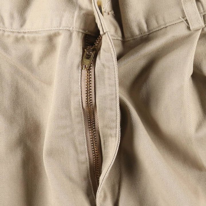 ~90'S Lands' End Chino Pants, Made in USA, Men's W33 (approx.), Two-Pleat, Vintage cotton Beige type Vintage Second Hand