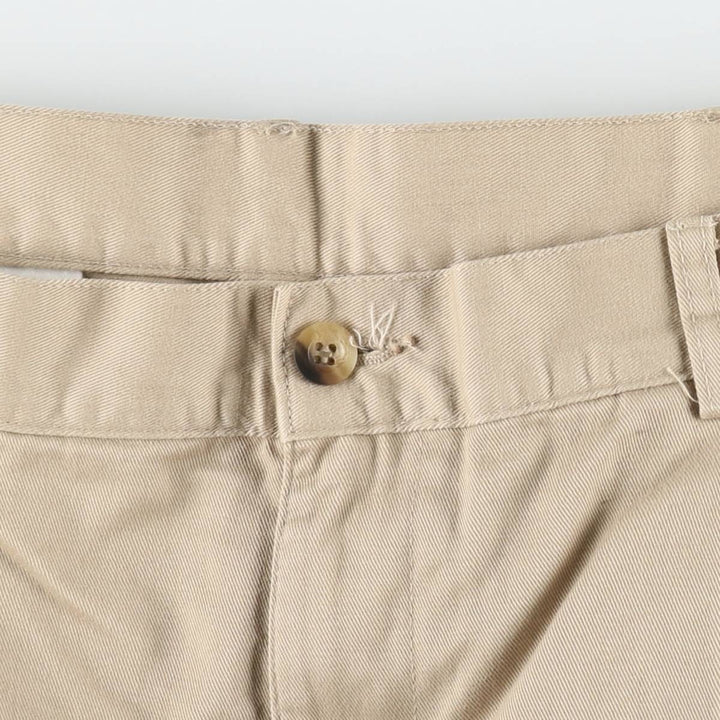 ~90'S Lands' End Chino Pants, Made in USA, Men's W33 (approx.), Two-Pleat, Vintage cotton Beige type Vintage Second Hand