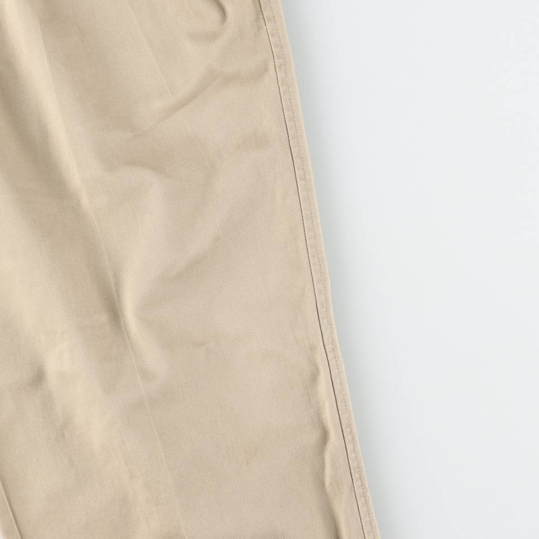 ~90'S Lands' End Chino Pants, Made in USA, Men's W33 (approx.), Two-Pleat, Vintage cotton Beige type Vintage Second Hand