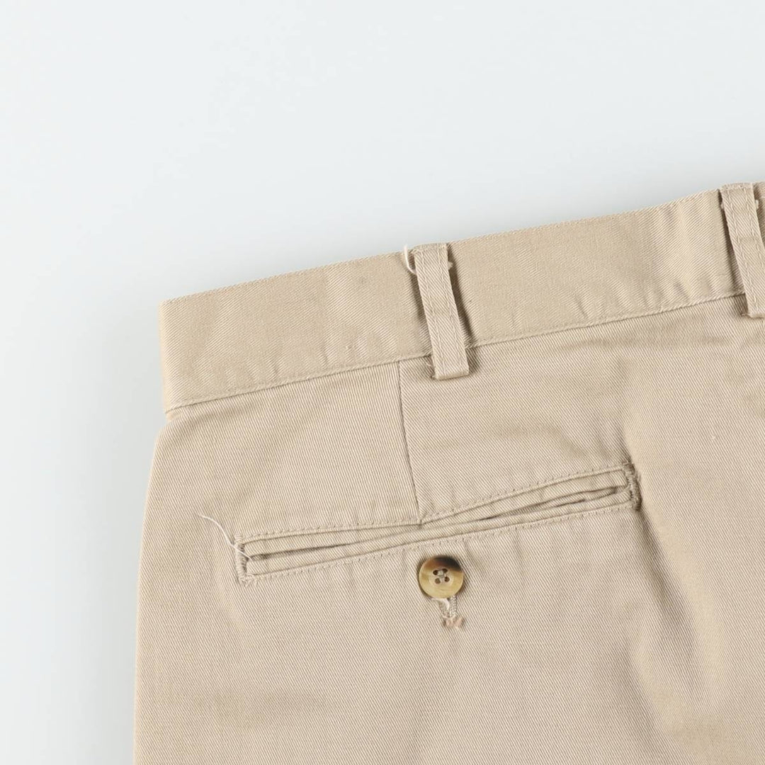 ~90'S Lands' End Chino Pants, Made in USA, Men's W33 (approx.), Two-Pleat, Vintage cotton Beige type Vintage Second Hand