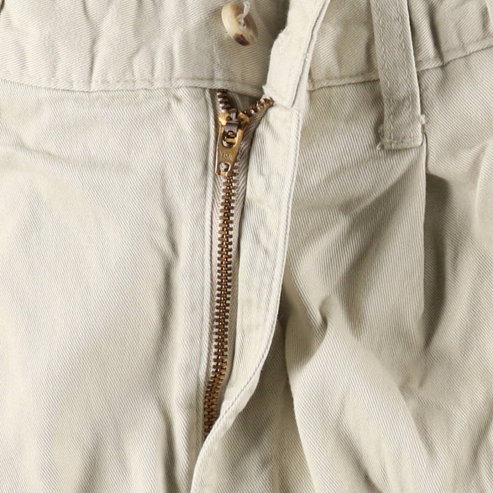 70s-80'S Eddie Bauer Two-Pleat Chino Pants, Men's Size W30 (approx.), Vintage cotton ivory Vintage Second Hand