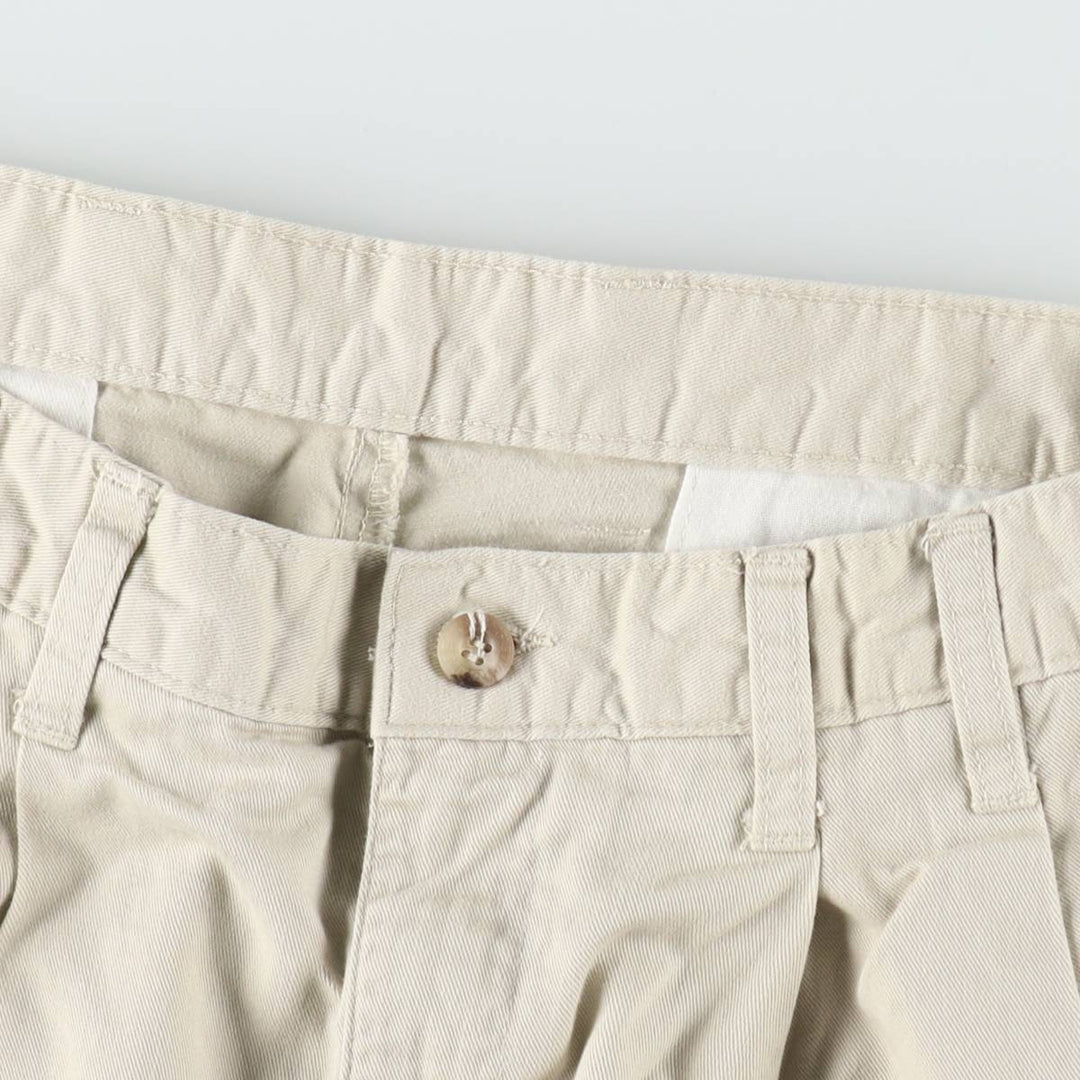 70s-80'S Eddie Bauer Two-Pleat Chino Pants, Men's Size W30 (approx.), Vintage cotton ivory Vintage Second Hand