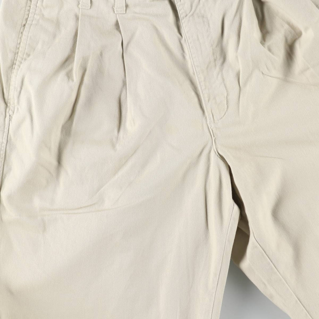 70s-80'S Eddie Bauer Two-Pleat Chino Pants, Men's Size W30 (approx.), Vintage cotton ivory Vintage Second Hand