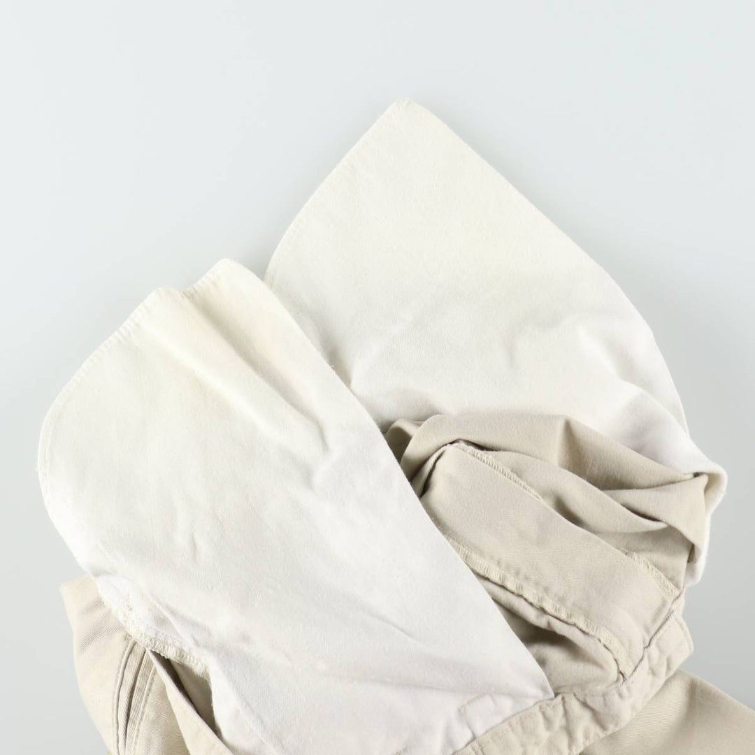 70s-80'S Eddie Bauer Two-Pleat Chino Pants, Men's Size W30 (approx.), Vintage cotton ivory Vintage Second Hand