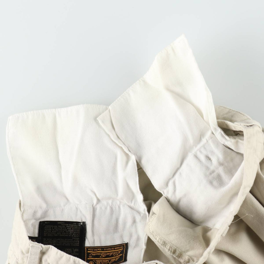 70s-80'S Eddie Bauer Two-Pleat Chino Pants, Men's Size W30 (approx.), Vintage cotton ivory Vintage Second Hand
