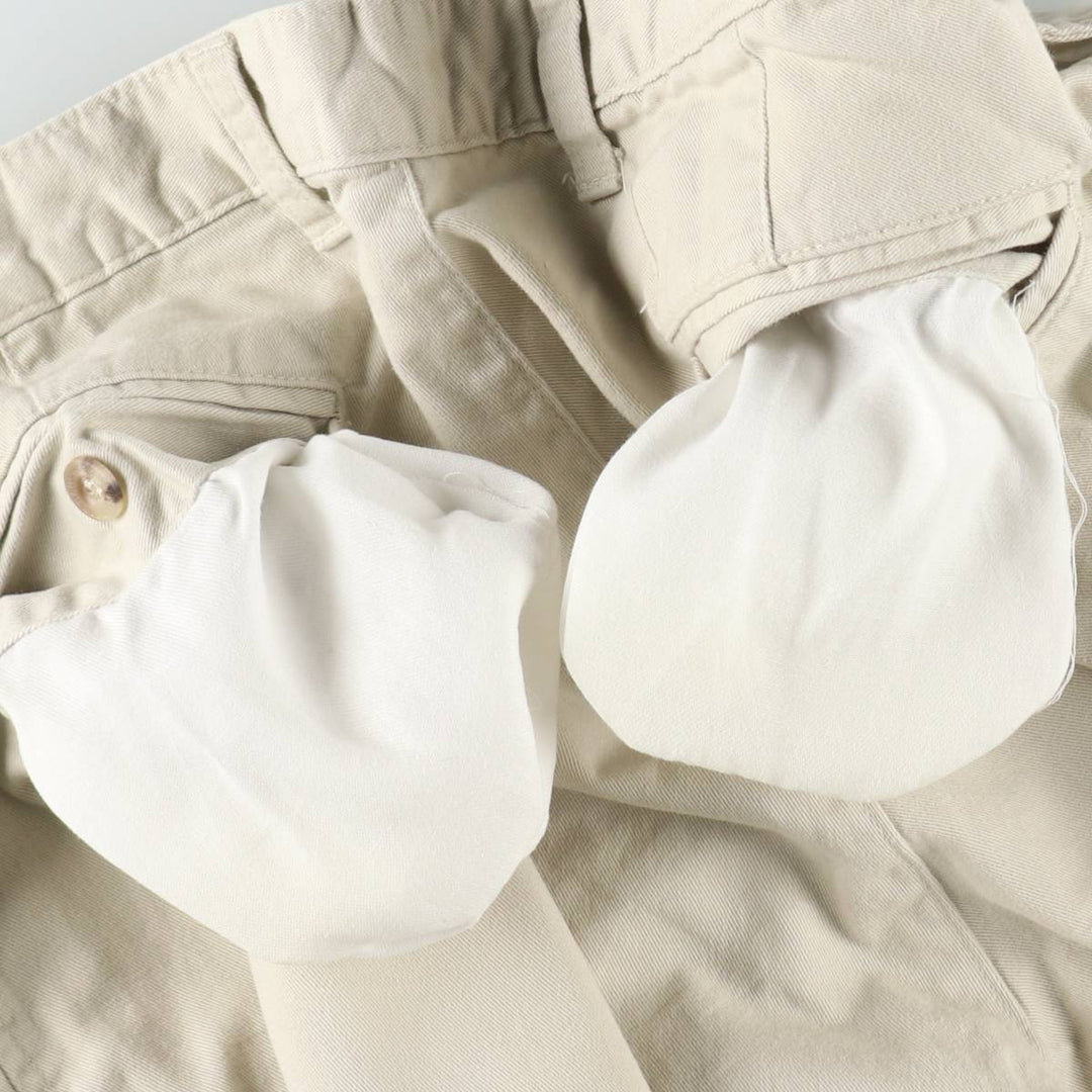 70s-80'S Eddie Bauer Two-Pleat Chino Pants, Men's Size W30 (approx.), Vintage cotton ivory Vintage Second Hand