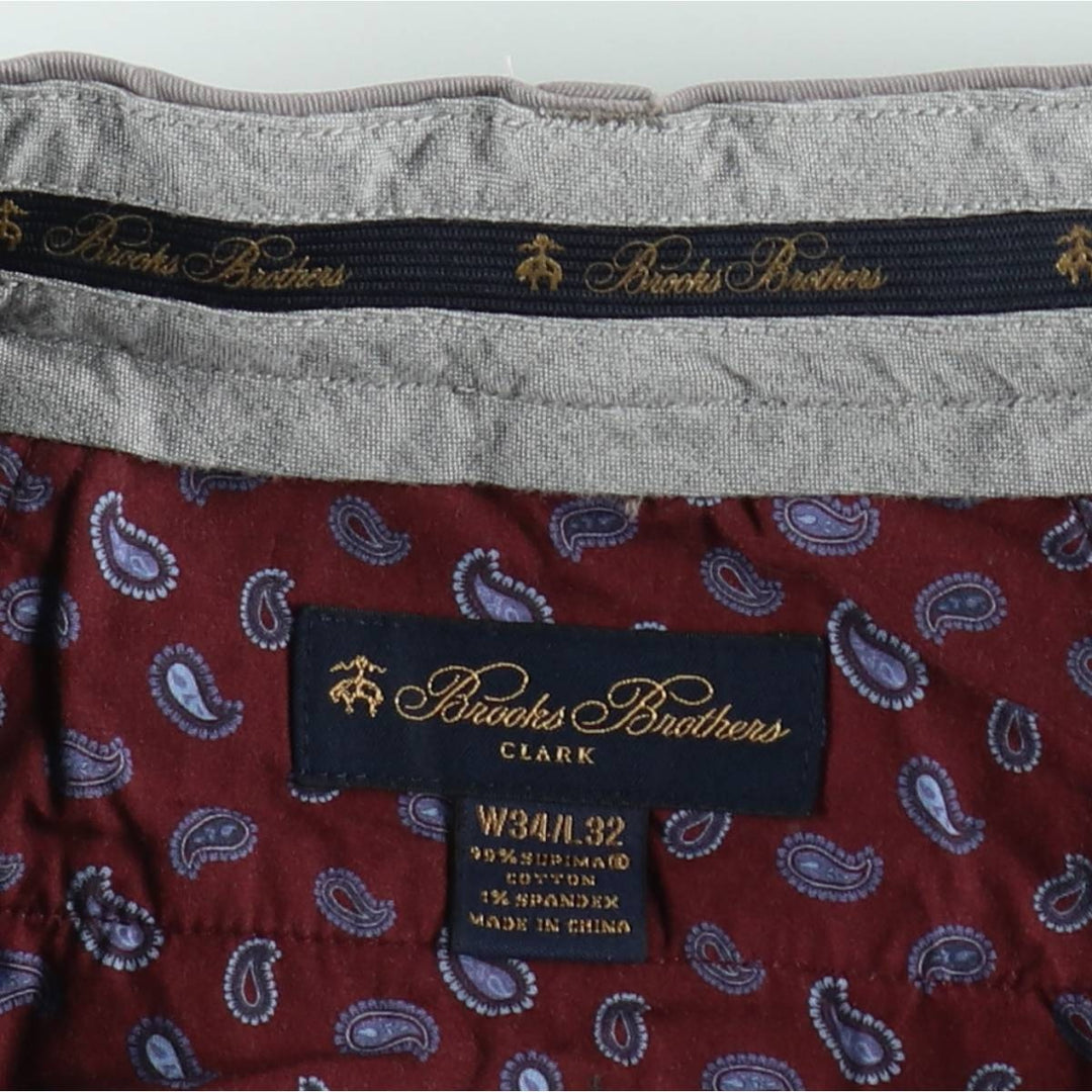 Brooks Brothers CLARK Chino Pants, Men's Size W34 (approx.) cotton gray type Vintage Second Hand