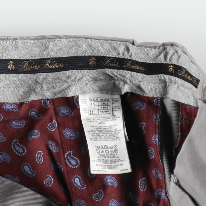 Brooks Brothers CLARK Chino Pants, Men's Size W34 (approx.) cotton gray type Vintage Second Hand