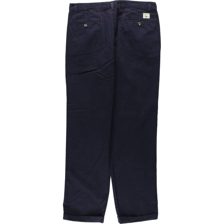Eddie Bauer Classic Fit Two-Pleat Chino Pants, Men's Size W34 (approx.) cotton navy blue type Vintage Second Hand