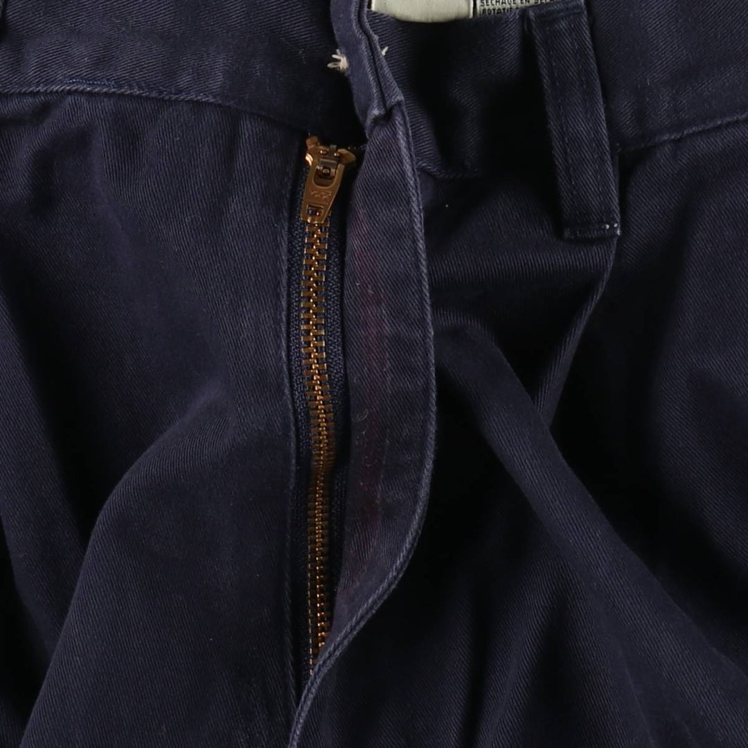 Eddie Bauer Classic Fit Two-Pleat Chino Pants, Men's Size W34 (approx.) cotton navy blue type Vintage Second Hand
