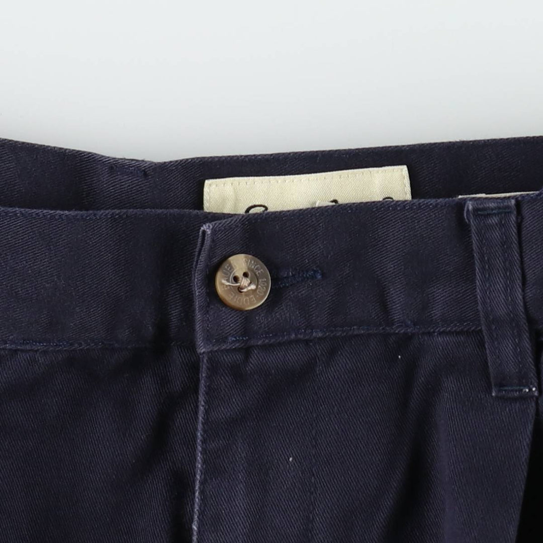 Eddie Bauer Classic Fit Two-Pleat Chino Pants, Men's Size W34 (approx.) cotton navy blue type Vintage Second Hand
