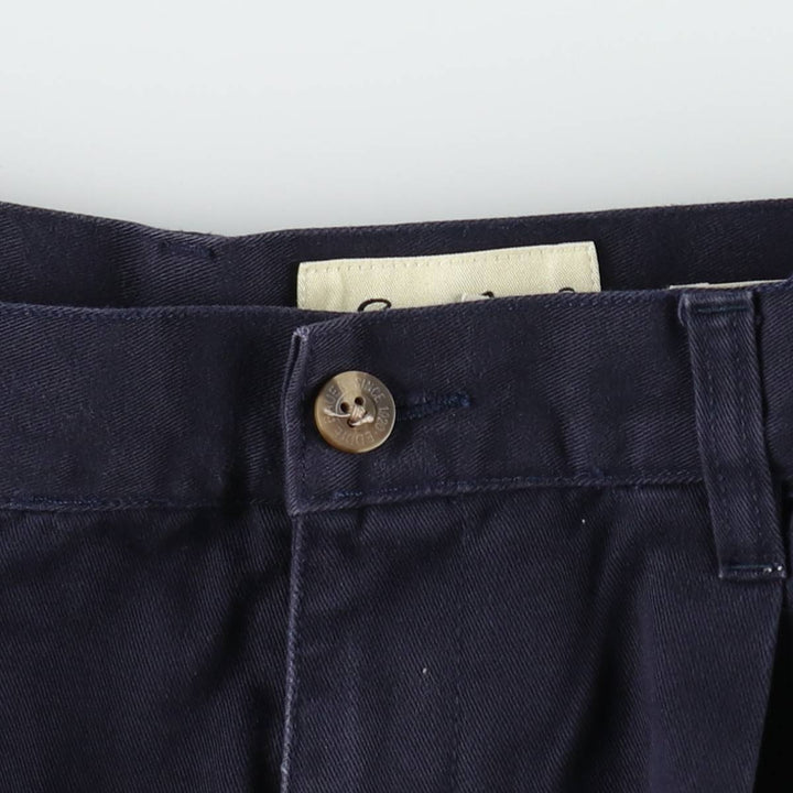Eddie Bauer Classic Fit Two-Pleat Chino Pants, Men's Size W34 (approx.) cotton navy blue type Vintage Second Hand