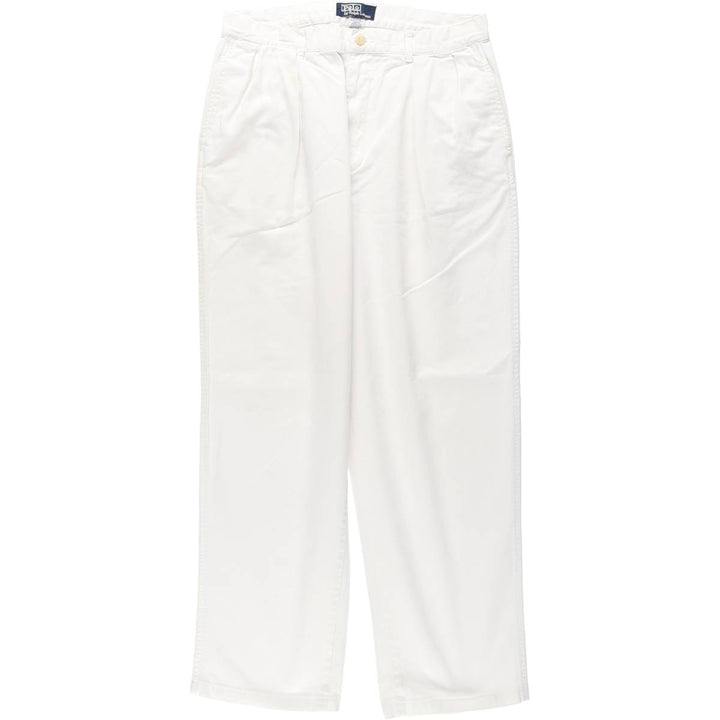 Ralph Lauren POLO by Ralph Lauren Two-pleat Chino Pants for Men, W32 equivalent cotton white type Vintage Second Hand
