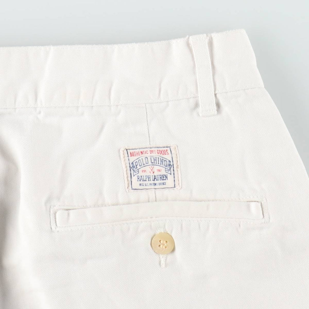 Ralph Lauren POLO by Ralph Lauren Two-pleat Chino Pants for Men, W32 equivalent cotton white type Vintage Second Hand