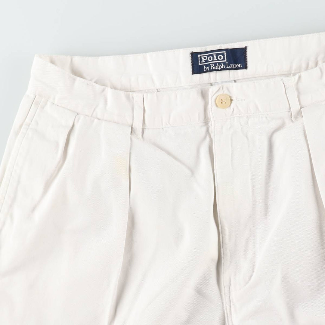 Ralph Lauren POLO by Ralph Lauren Two-pleat Chino Pants for Men, W32 equivalent cotton white type Vintage Second Hand