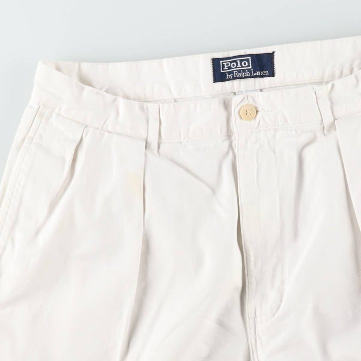 Ralph Lauren POLO by Ralph Lauren Two-pleat Chino Pants for Men, W32 equivalent cotton white type Vintage Second Hand