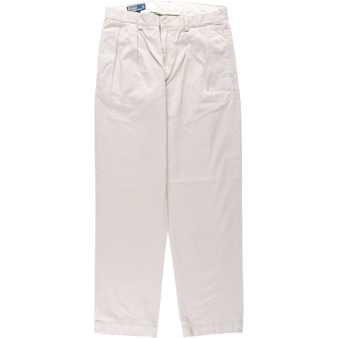 Ralph Lauren POLO by Ralph Lauren ETHAN PANT Two-pleat Chino Pants Men's Size W32 cotton gray type Vintage Second Hand