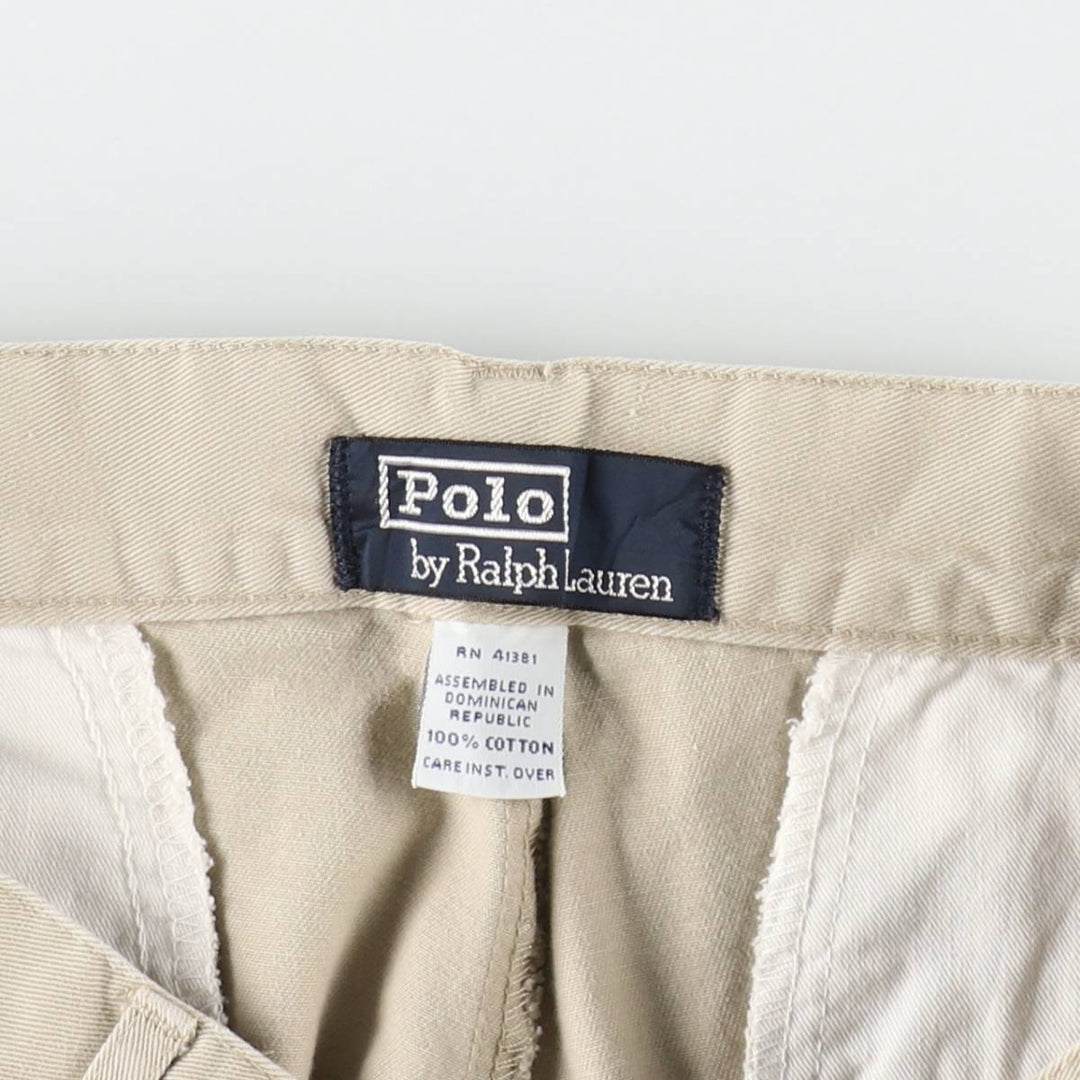 Ralph Lauren POLO by Ralph Lauren Two-pleat Chino Pants for Men, W30 equivalent cotton unbleached Vintage Second Hand