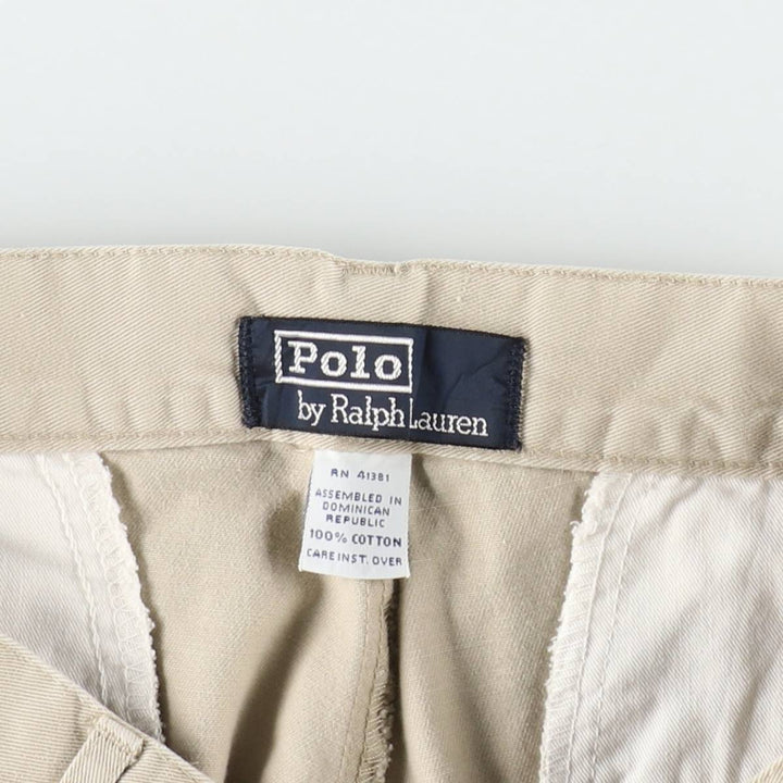 Ralph Lauren POLO by Ralph Lauren Two-pleat Chino Pants for Men, W30 equivalent cotton unbleached Vintage Second Hand