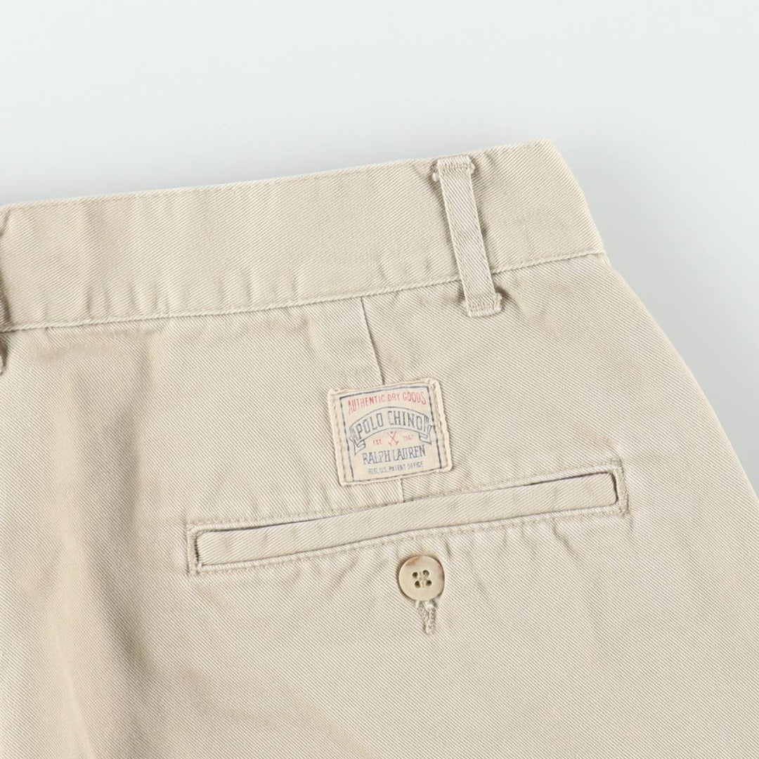 Ralph Lauren POLO by Ralph Lauren Two-pleat Chino Pants for Men, W30 equivalent cotton unbleached Vintage Second Hand