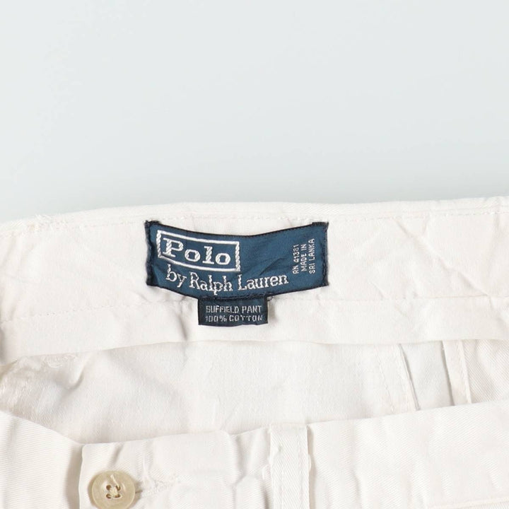 Ralph Lauren POLO by Ralph Lauren SUFFIELD PANT Chino pants for men, equivalent to W32 cotton white type Vintage Second Hand
