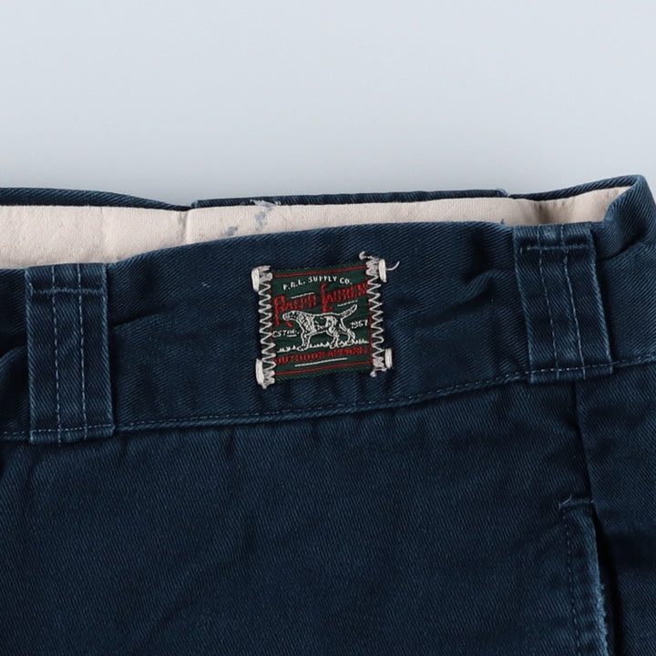 Ralph Lauren POLO by Ralph Lauren GI FIT Chino Pants, Men's Size W36 (approx.) cotton navy blue type Vintage Second Hand