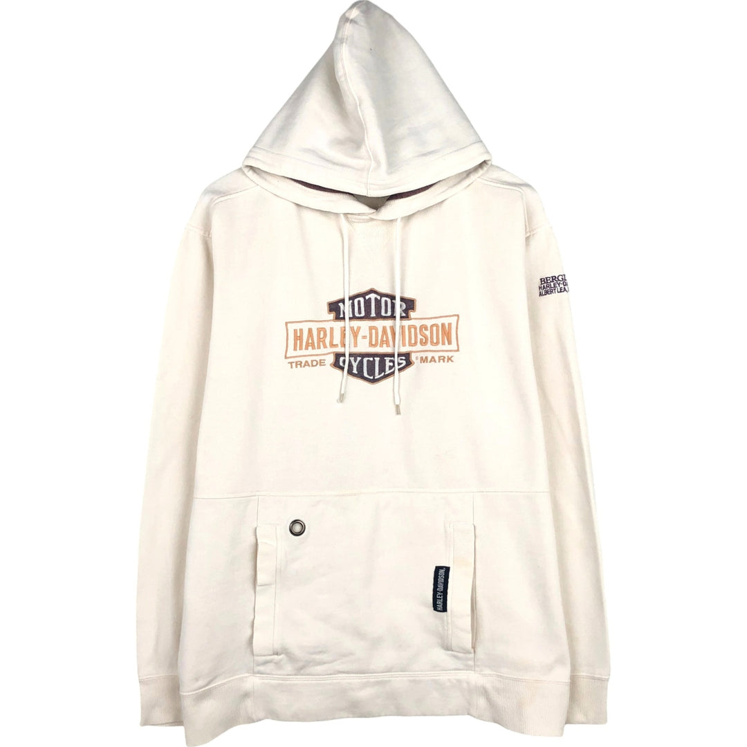 2000'S Harley-Davidson Advertising Pullover Hoodie, Men's XL cotton pale white type Vintage Second Hand