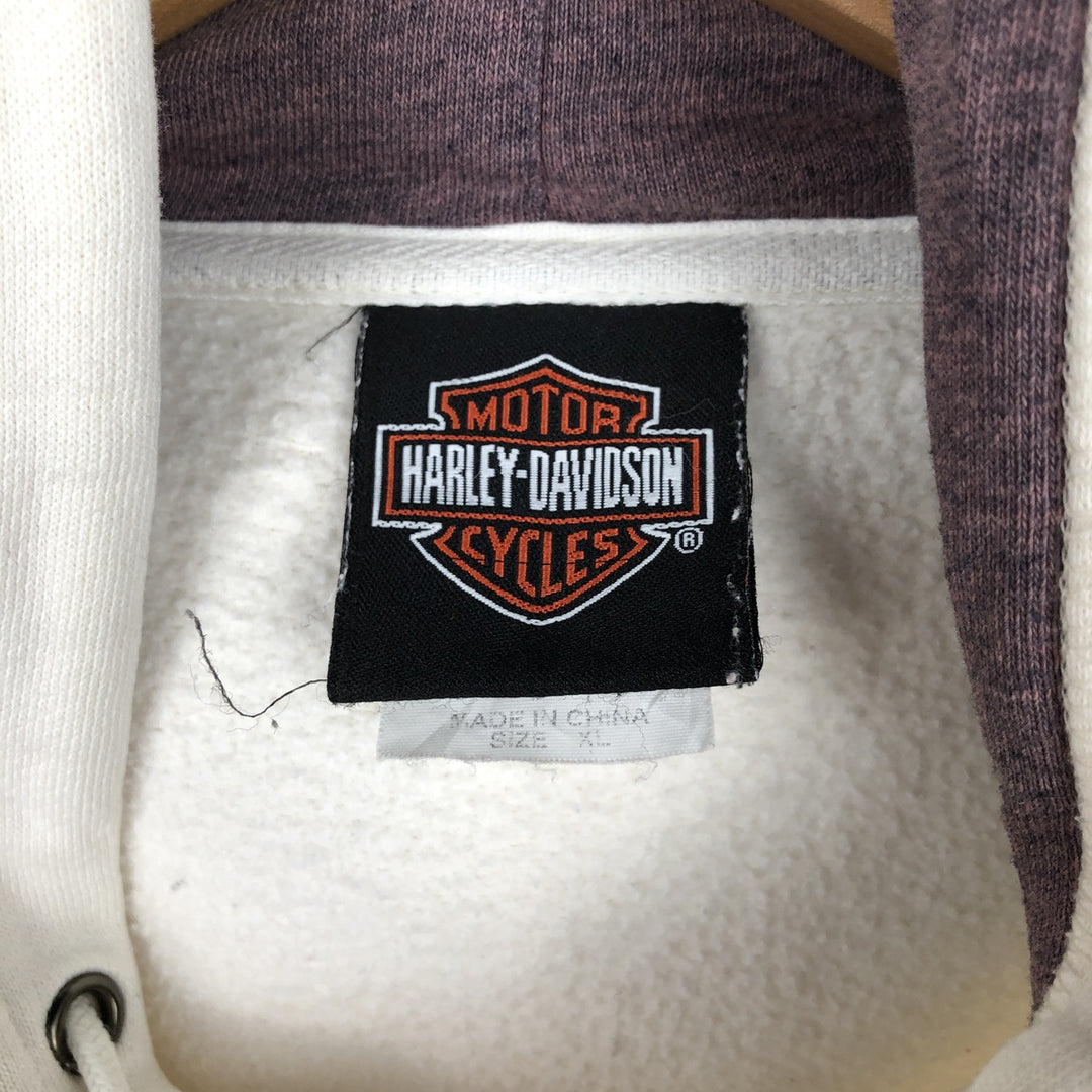 2000'S Harley-Davidson Advertising Pullover Hoodie, Men's XL cotton pale white type Vintage Second Hand