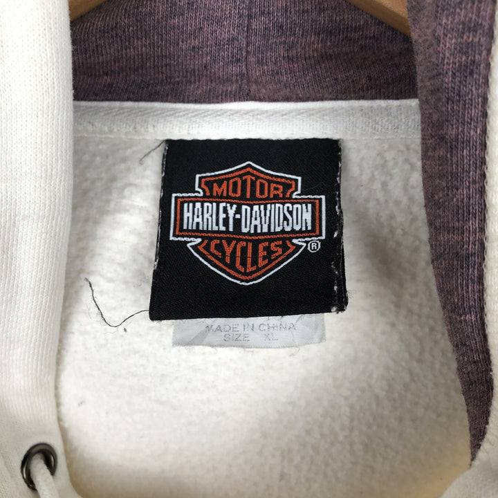 2000'S Harley-Davidson Advertising Pullover Hoodie, Men's XL cotton pale white type Vintage Second Hand