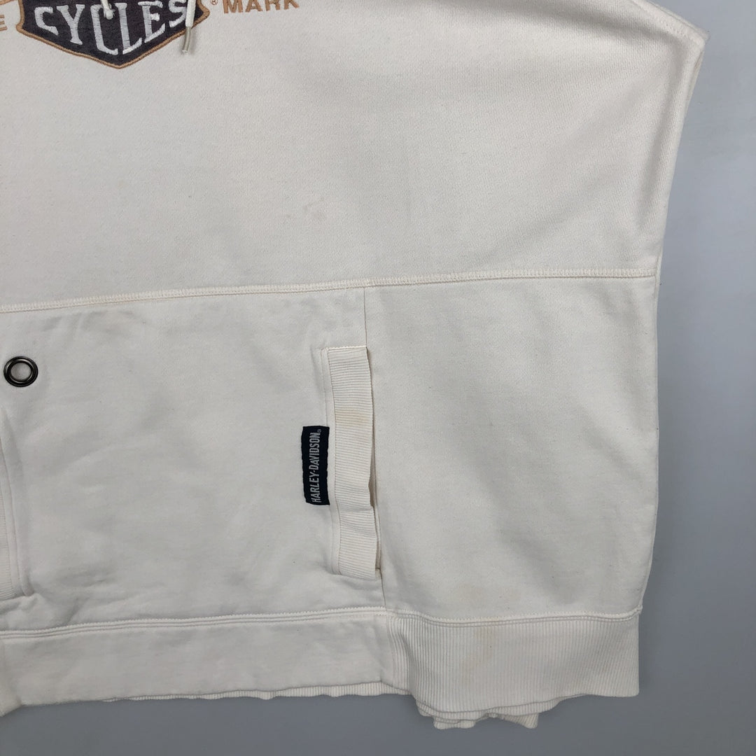 2000'S Harley-Davidson Advertising Pullover Hoodie, Men's XL cotton pale white type Vintage Second Hand
