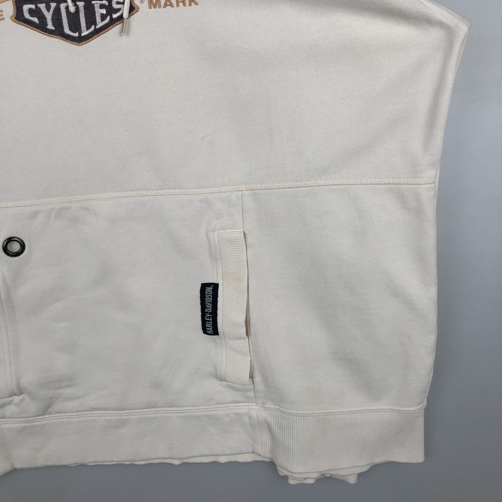 2000'S Harley-Davidson Advertising Pullover Hoodie, Men's XL cotton pale white type Vintage Second Hand