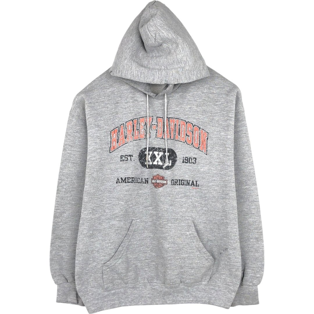 2000'S Harley-Davidson Advertising Pullover Hoodie, Men's Size L unclear gray type Vintage Second Hand