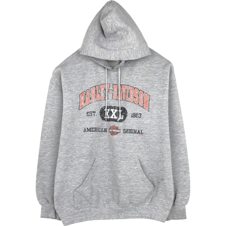 2000'S Harley-Davidson Advertising Pullover Hoodie, Men's Size L unclear gray type Vintage Second Hand